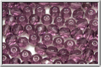 B�hm. Glasschliffperle, feuerpol., 5mm, amethyst, trans., 25 Stk.