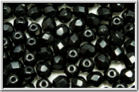 B�hm. Glasschliffperle, feuerpol., 5mm, black, op., 25 Stk.
