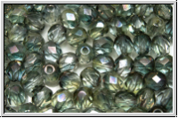 B�hm. Glasschliffperle, feuerpol., 5mm, grey, lt., trans., AB, 25 Stk.