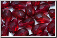 B�hm. Glasschliffperle, Tropfen, 10x7mm, fuchsia, trans., 10 Stk.
