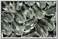 B�hm. Glasschliffperle, Tropfen, 10x7mm, crystal, trans., 10 Stk.