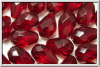 B�hm. Glasschliffperle, Tropfen, 10x7mm, garnet, trans., 10 Stk.