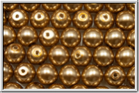 b�hm. Glaswachsperlen, 6mm, antique gold, shiny, 20 Stk.