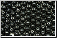 b�hm. Glaswachsperlen, 4mm, black, shiny, 50 Stk.