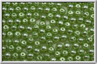 b�hm. Glaswachsperlen, 3mm, creme mint, shiny, 50 Stk.