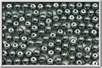 b�hm. Glaswachsperlen, 3mm, silver grey, shiny, 50 Stk.