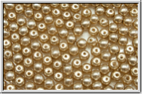 b�hm. Glaswachsperlen, 3mm, vintage gold, shiny, 50 Stk.