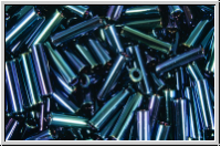 MBU-2-0452, MIYUKI Bugles, Nr. 2 (6mm), blue, midnight, met., iris., 10 g