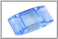 Tr�gerperle, 2-Loch, Acryl, 17x9mm, blue, lt., 20 Stk.