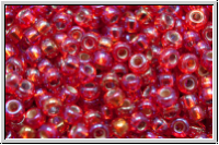RR-11-1010, MIYUKI Rocailles, 11/0, red, flame, trans., silver-ld., AB, 10g