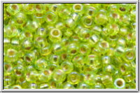 RR-11-1014, MIYUKI Rocailles, 11/0, chartreuse, trans., silver-ld., AB, 10g