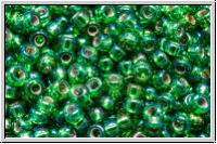 RR-11-1016, MIYUKI Rocailles, 11/0, green, trans., silver-ld., AB, 10g