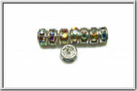 Strassrondell, tschech., 4,5mm, silber - crystal, trans., AB, 1 Stk.