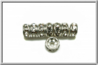 Strassrondell, tschech., 5,4mm, silber - crystal, trans., 1 Stk.
