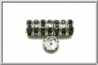 Strassrondell, tschech., 6mm, silber - montana, trans., 1 Stk.