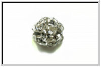 Strass-Kugel, tschech., 8mm, silber - crystal, trans., 1 Stk.