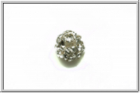 Strass-Kugel, tschech., 6mm, silber - crystal, trans., 1 Stk.