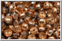 b�hm. Schliffperle, Donut, 2x3mm, crystal, trans., half capri gold, 30 Stk.