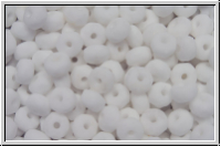 b�hm. Schliffperle, Donut, 2x3mm, white, op., matte, 30 Stk.