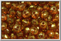 b�hm. Schliffperle, Donut, 3x5mm, crystal, trans., peach marbled, 30 Stk.