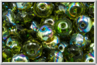 b�hm. Schliffperle, Donut, 4x6mm, olivine, lt., trans., AB, 20 Stk.