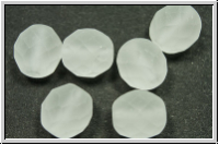 B�hm. Glasschliffperle, feuerpol., 10mm, crystal, trans., matte, 6 Stk.
