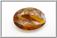 Cabochon, 25x18mm, topaz/silver/crystal, Glas, 1 Stk.