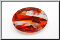 Cabochon, 25x18mm, fireopal/crystal, silverfoiled, Glas, 1 Stk.