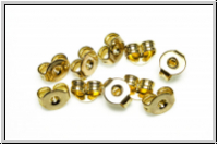 Stopper f. Ohrstecker, goldfb., Messing, 10 Stk.