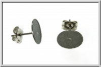 Ohrstecker "mit Klebeplatte", 10mm, antiksilberfb., Edelstahl, 1 Paar