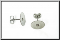 Ohrstecker "mit Klebeplatte", 10mm, antiksilberfb., Edelstahl, 1 Paar