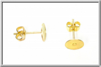 Ohrstecker "mit Klebeplatte", 7mm, goldfb., Edelstahl, 1 Paar