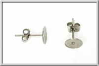 Ohrstecker "mit Klebeplatte", 7mm, antiksilberfb., Edelstahl, 1 Paar