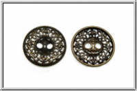 Knopf "Filigran", 18,5mm, antikmessingfb., Metall, 1 Stk.