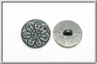 Knopf "Blume", 17,5mm, silbergrau, Metall, 1 Stk.
