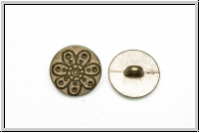 Knopf "Blume", 15mm, silberwei�, Metall, 1 Stk.