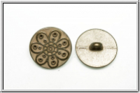 Knopf "Blume", 17,5mm, silberwei�, Metall, 1 Stk.
