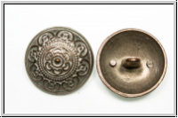Knopf "Orient", 23mm, silberwei�, Metall, 1 Stk.