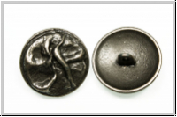 Knopf "Lederfalten", 23mm, antikmessingfb., Metall, 1 Stk.