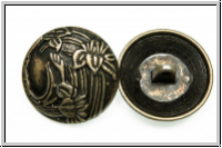 Knopf "Iris", 25mm, antikmessingfb., Metall, 1 Stk.
