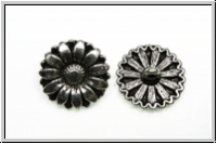 Knopf "Sunflower", 17,5mm, antiksilberfb., Metall, 1 Stk.