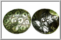Knopf "Organic", 34mm, green, Perlmutt, 1 Stk.