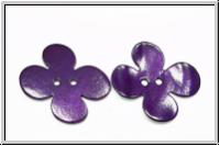 Knopf "Flower", 23mm, purple velvet, Perlmutt, 1 Stk.