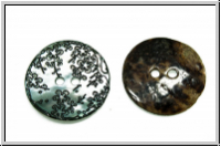Knopf "Bl�mchen", 22mm, turquoise, Perlmutt, 1 Stk.