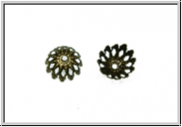 Perlenkappe "Sonnenstrahlen", 8,5x4mm, antikmessingfb., Messing (stamping), 10 Stk.
