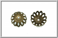 Perlenkappe "Sonnenstrahlen", 12x5mm, antikmessingfb., Messing (stamping), 10 Stk.