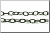 Gliederkette, oval, 6x4,5mm, antiksilberfb., Metall, 1m