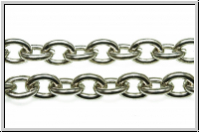Gliederkette, oval, 7x5,5mm, antiksilberfb., Metall, Preis/m