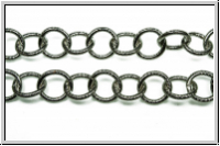 Kette "Structured Rings", 11x1,5, antiksilberfb., Metall, 1m