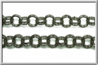 Kette "Double Rings", 8,5x1,5, antiksilberfb., Metall, 1m